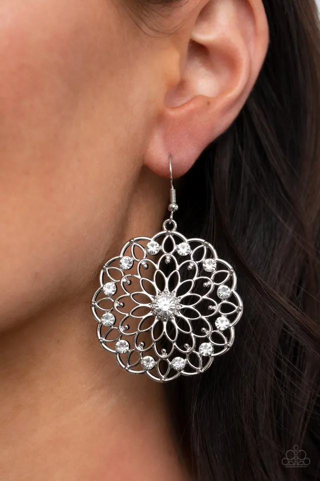 Paparazzi Earring ~ Posy Proposal - White