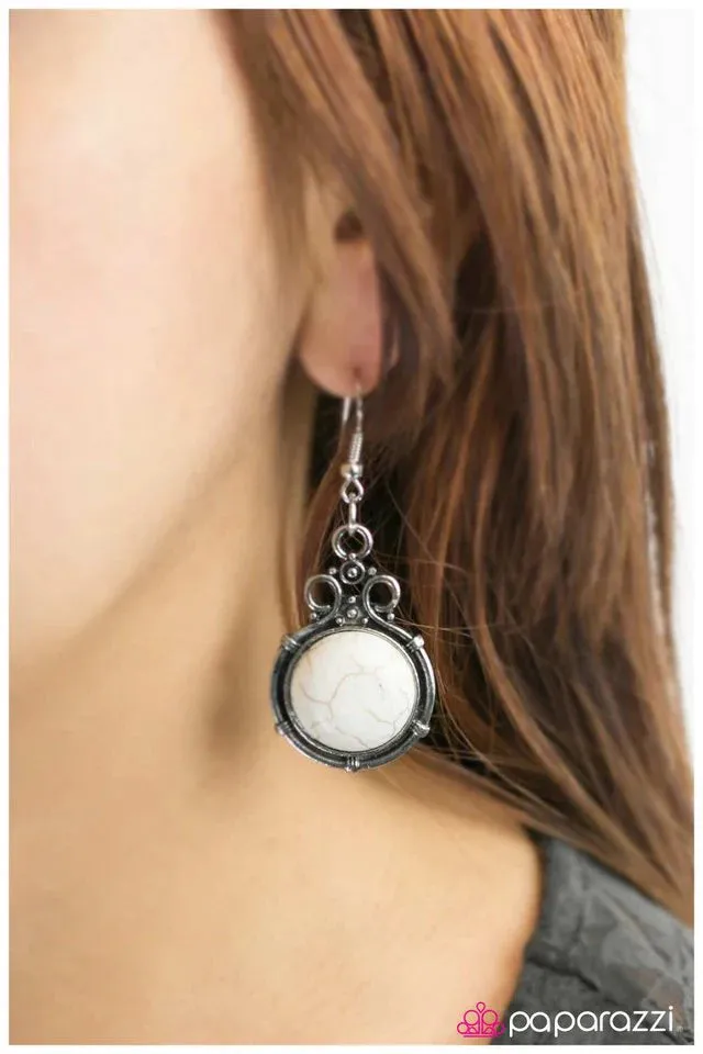 Paparazzi Earring ~ Riding Along The Riverbed - White