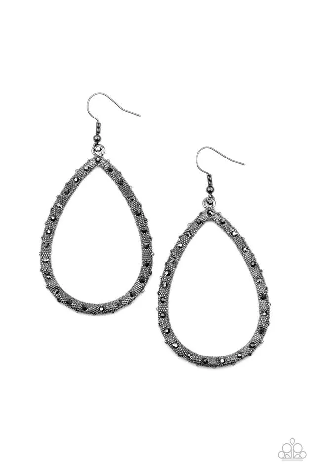 Paparazzi Earring ~ Standout Sparkle - Black