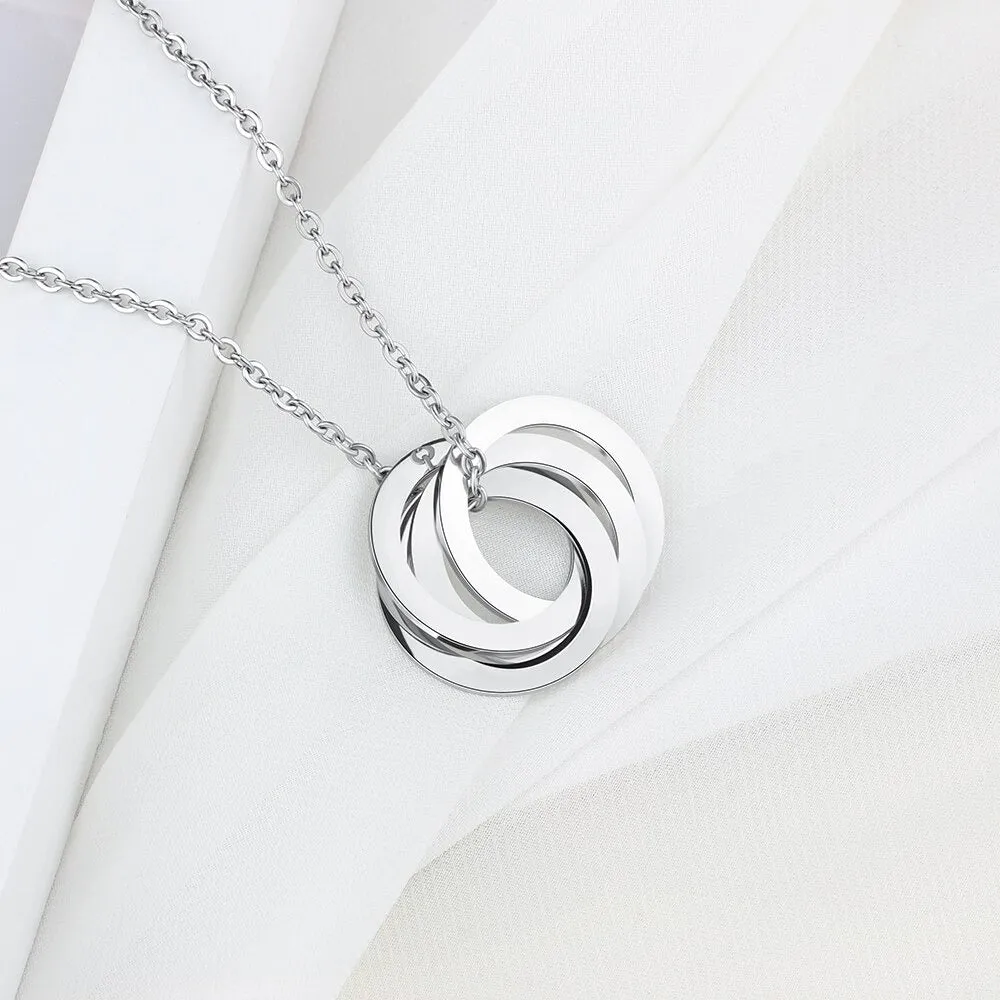 Personalized 4 Names Circle Necklace