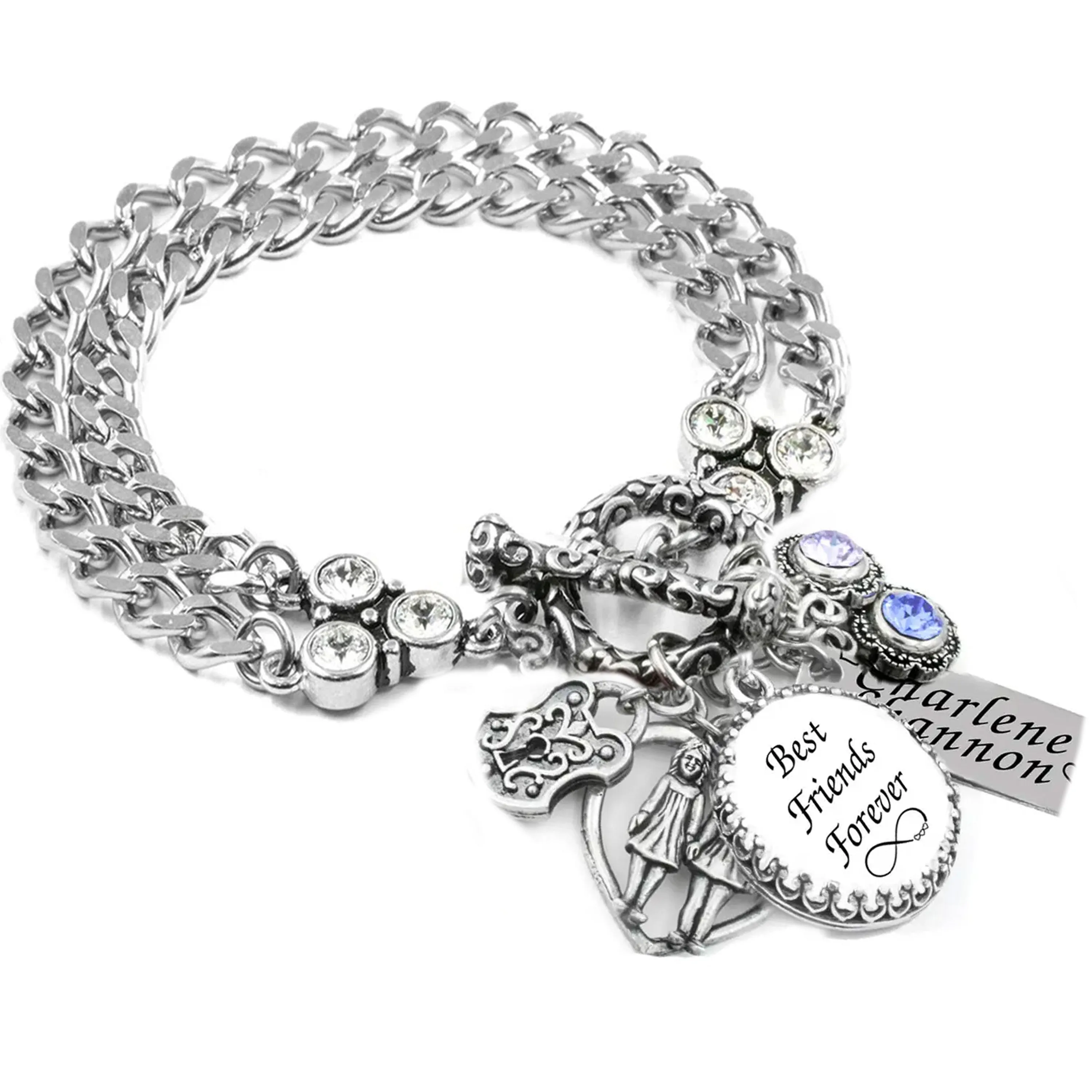 Personalized Best Friends Charm Bracelet