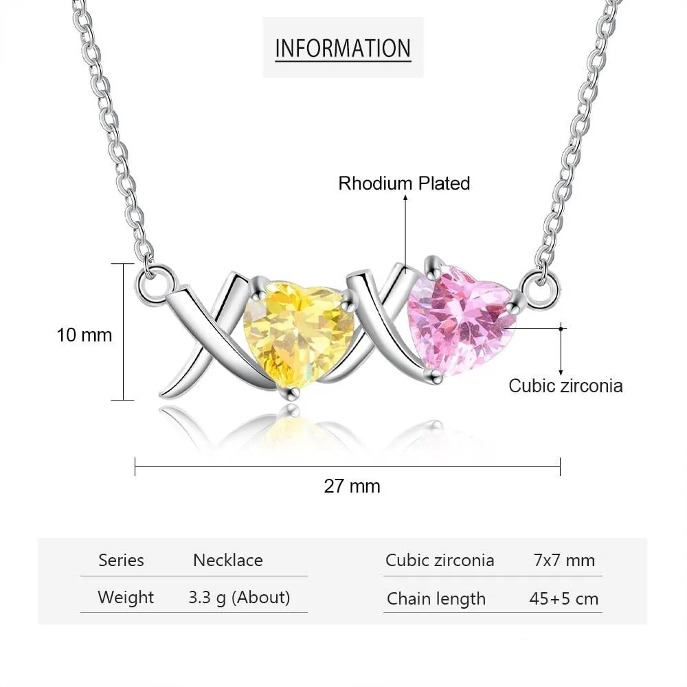 Personalized Inlaid Birthstone Pendant Necklace