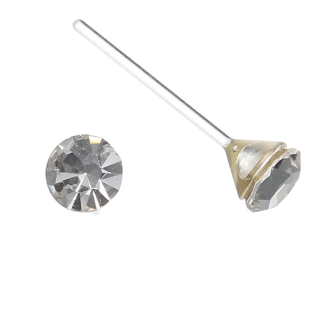 Petite Faux Diamond Studs Hypoallergenic Earrings for Sensitive Ears Made with Plastic Posts