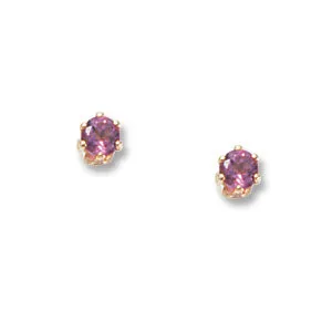 Pink Tourmaline Studs