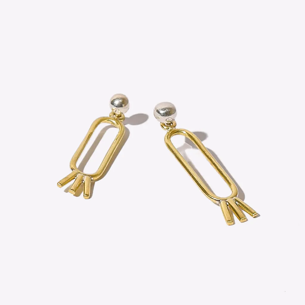 Piper Convertible Earrings - Brass   Sterling