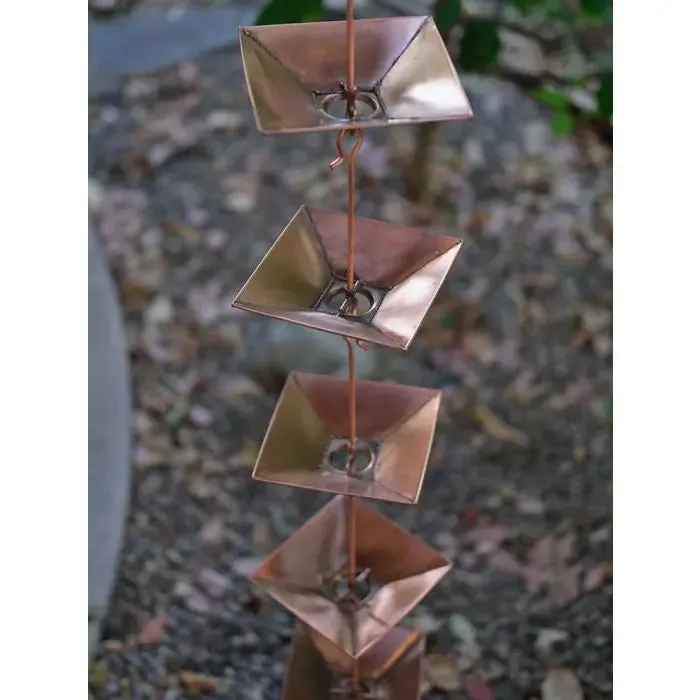 Rain Chain Copper Pagoda Cups