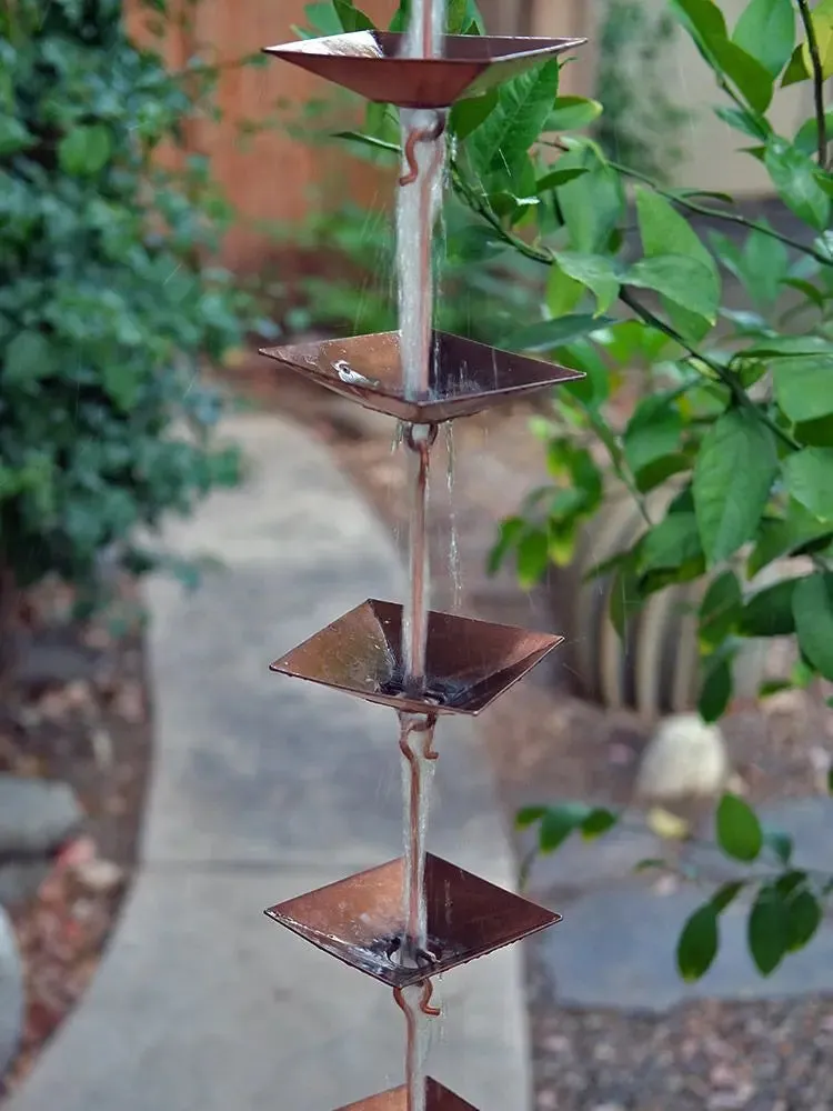 Rain Chain Copper Pagoda Cups