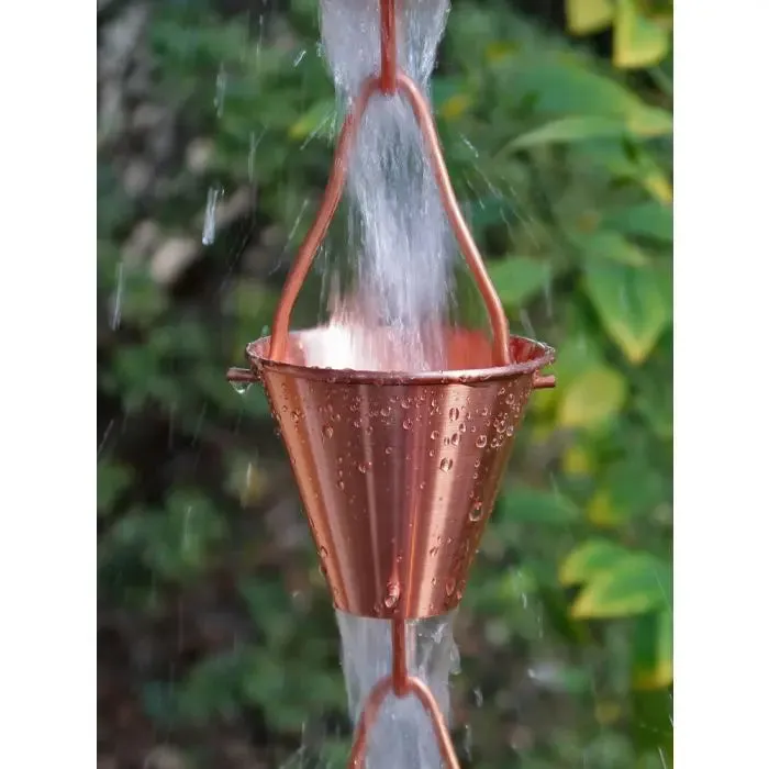 Rain Chain Copper Plated Steel Smooth Cups