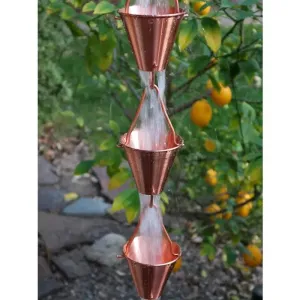 Rain Chain Copper Plated Steel Smooth Cups