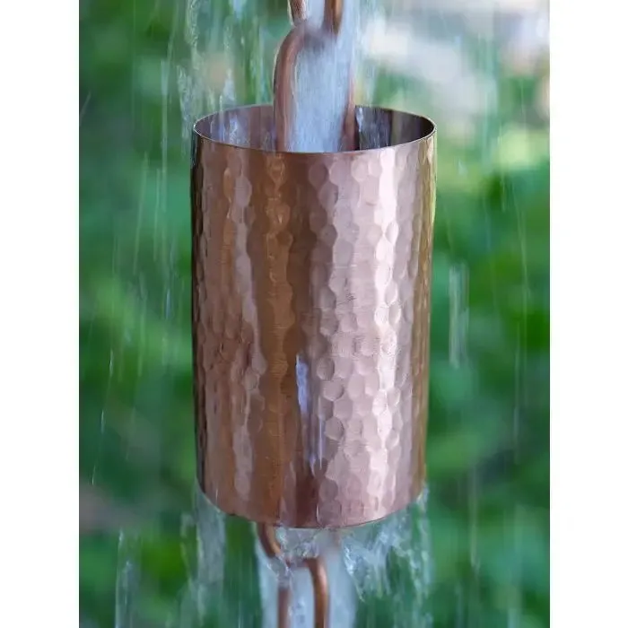 Rain Chain Kenchiku Unfinished Hammered Copper Cups