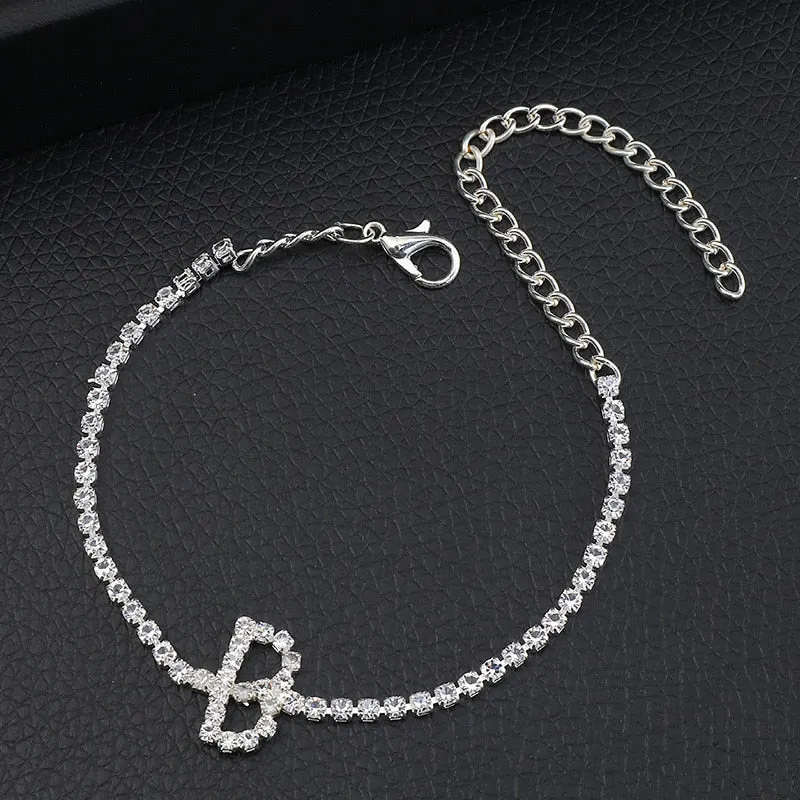 Rhinestone Initial Bracelet