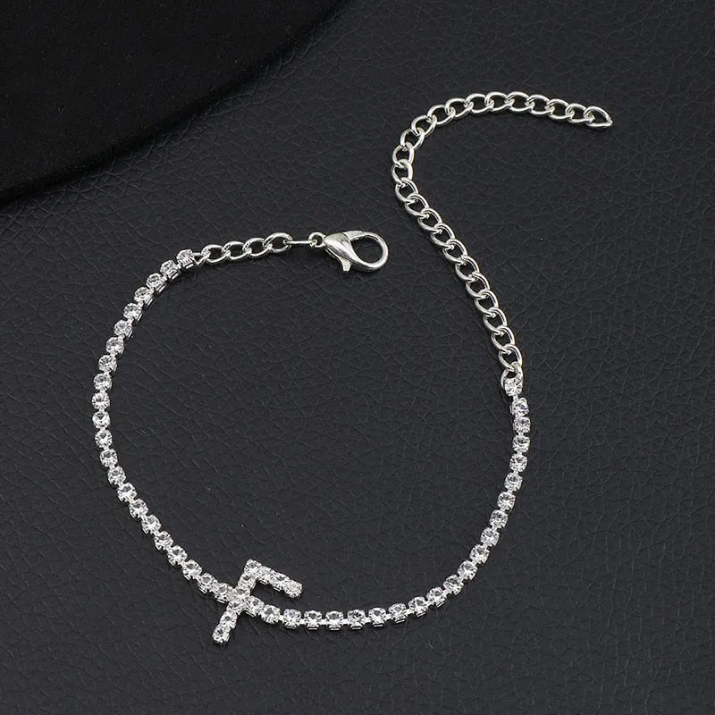 Rhinestone Initial Bracelet