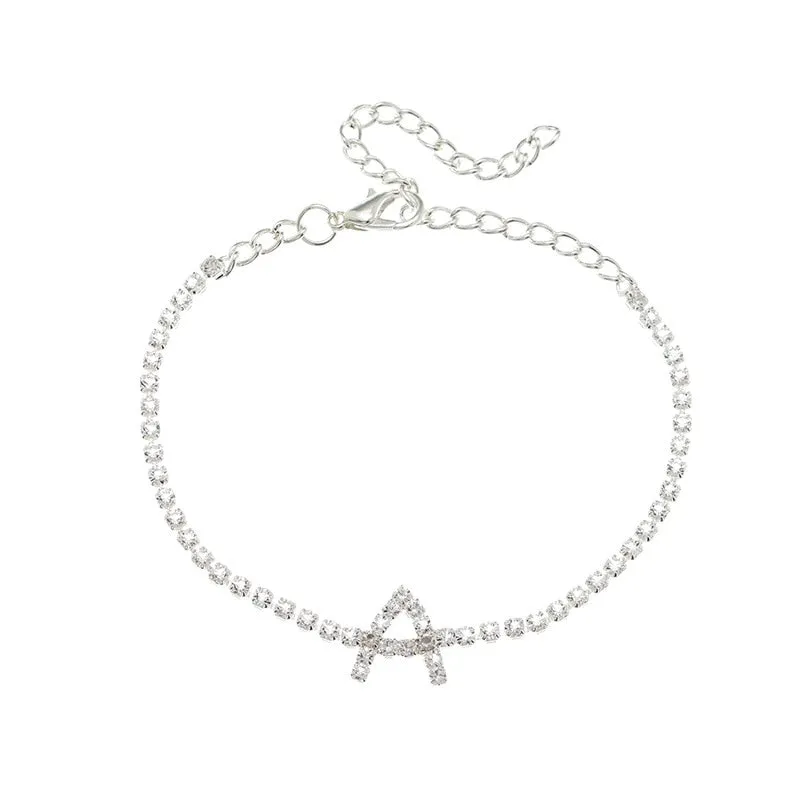 Rhinestone Initial Bracelet