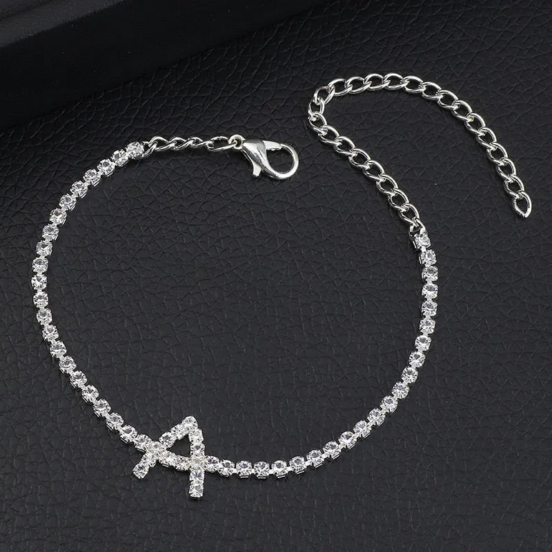 Rhinestone Initial Bracelet