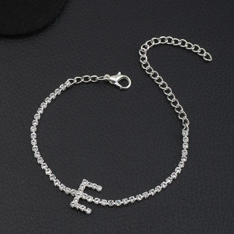 Rhinestone Initial Bracelet