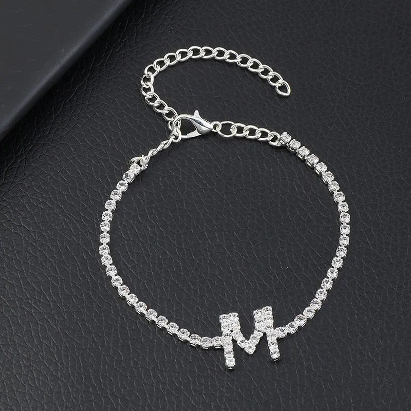 Rhinestone Initial Bracelet