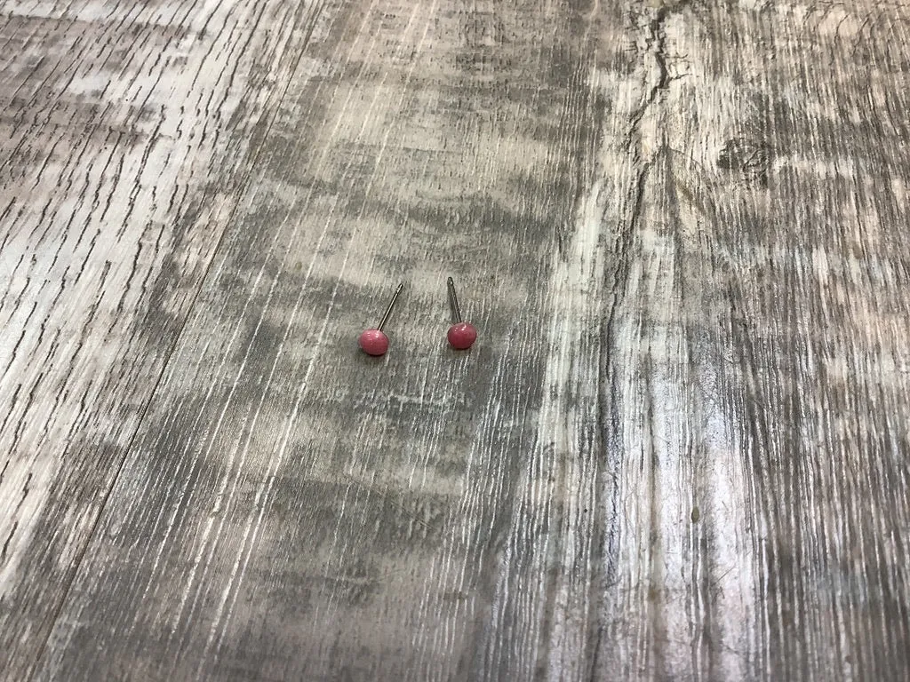 Rhodonite 3mm Stud Earrings