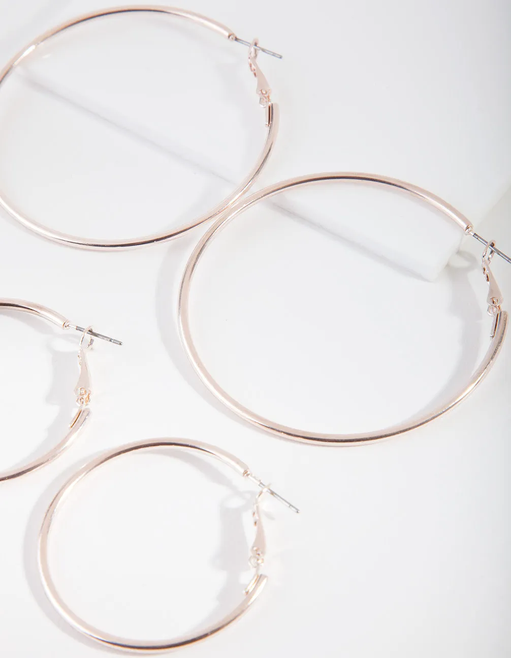 Rose Gold Double Size Hoop Earring Pack