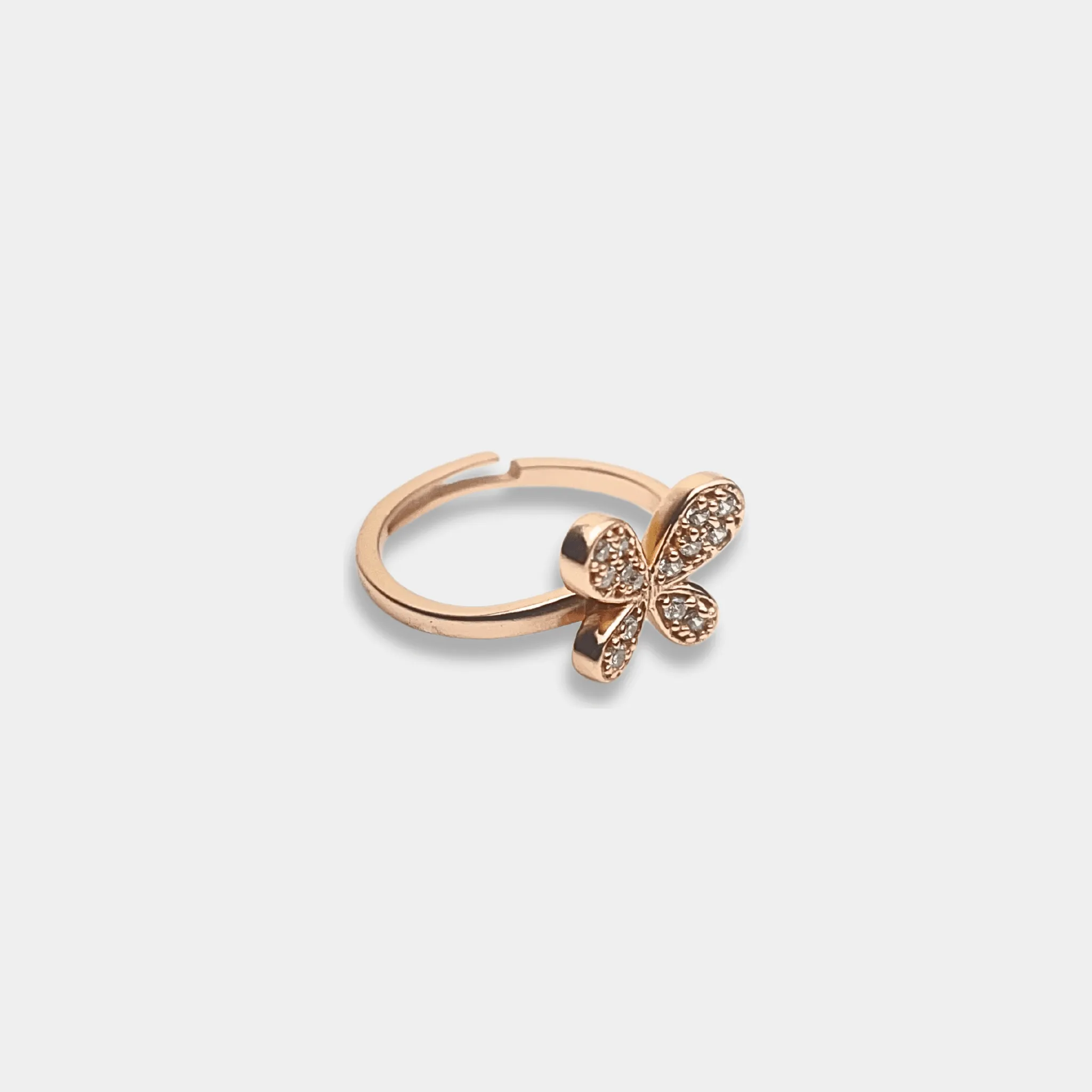 Rose Gold Fluttering Wings Ring