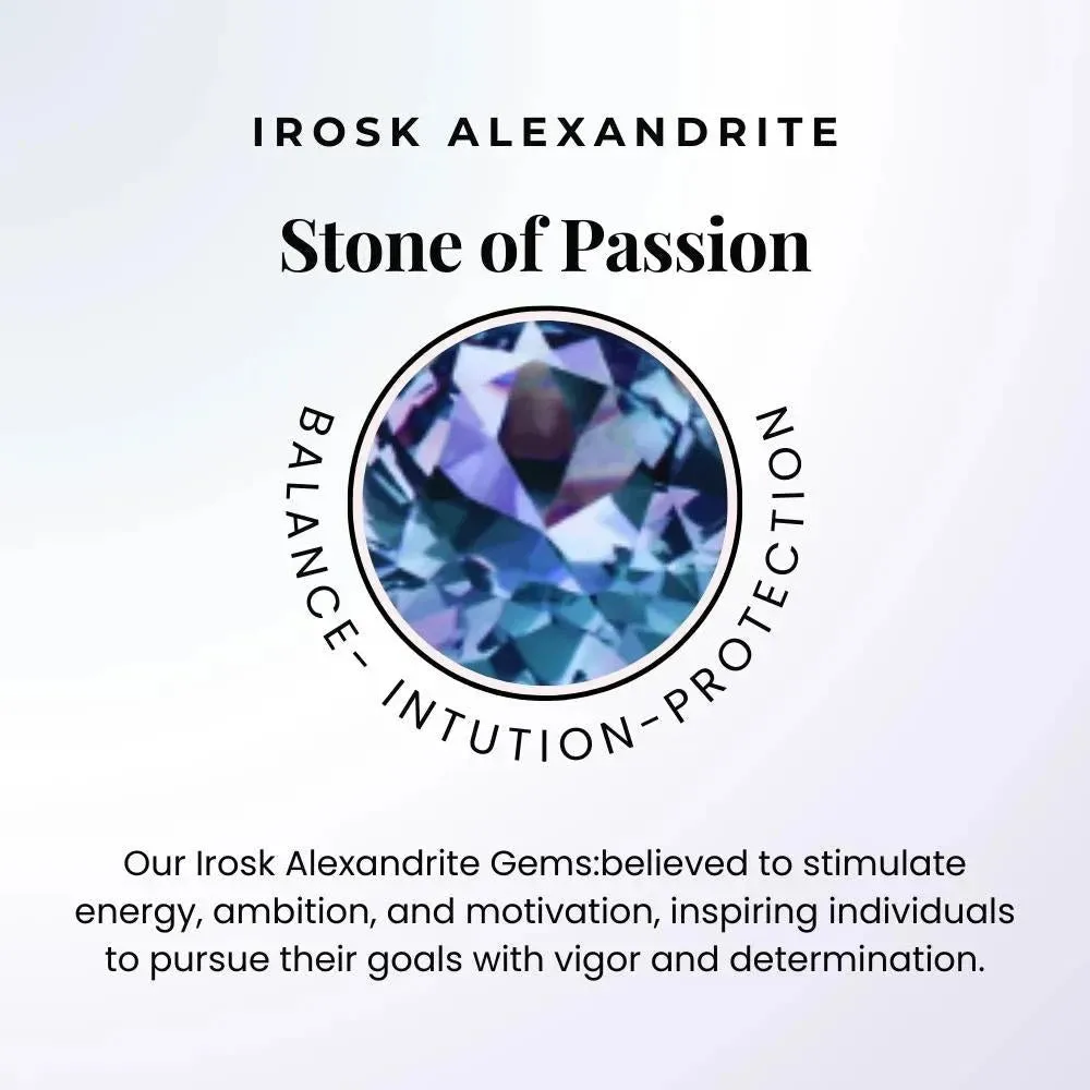 Round Shape Alexandrite Bold Pendant Necklace in Silver - Irosk Australia®