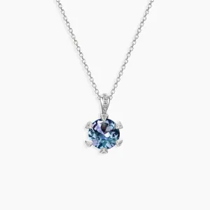 Round Shape Alexandrite Bold Pendant Necklace in Silver - Irosk Australia®