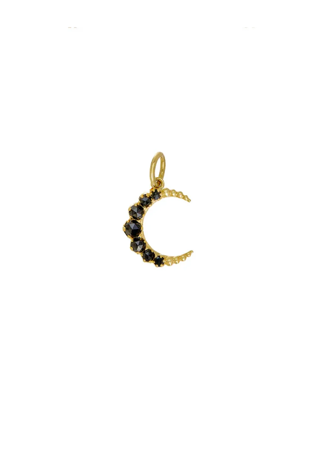 Sethi Couture Crescent 18KYG Small Black Diamond Moon Charm Pendant