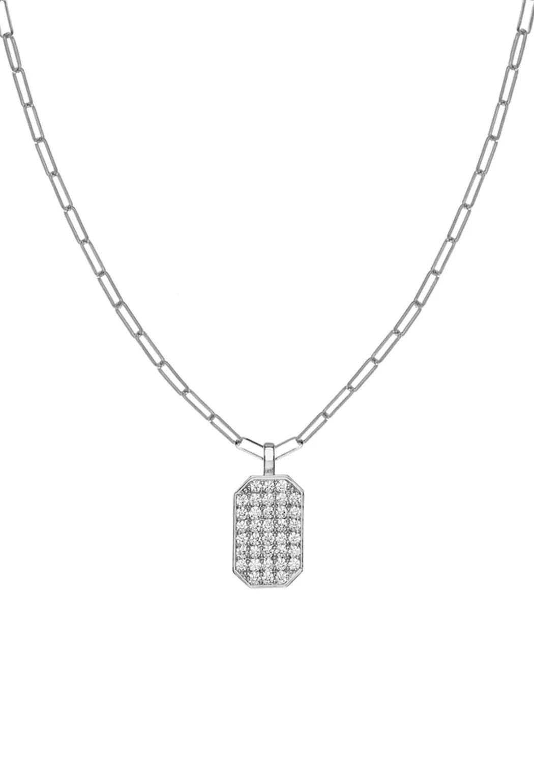 Sethi Couture P.S. 18KWG Large Pavé Diamond Tag Charm