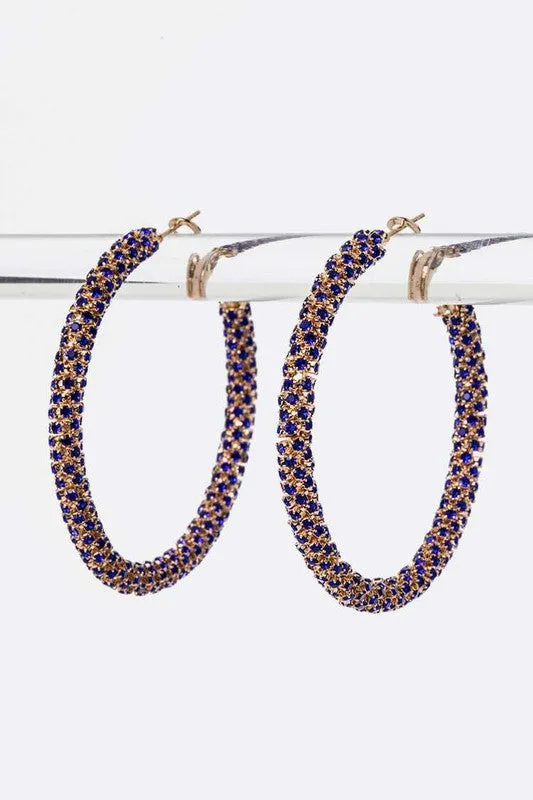 She Ready- Rhinestone Hoop Earrings