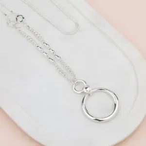 Silver Double Ring Necklace**