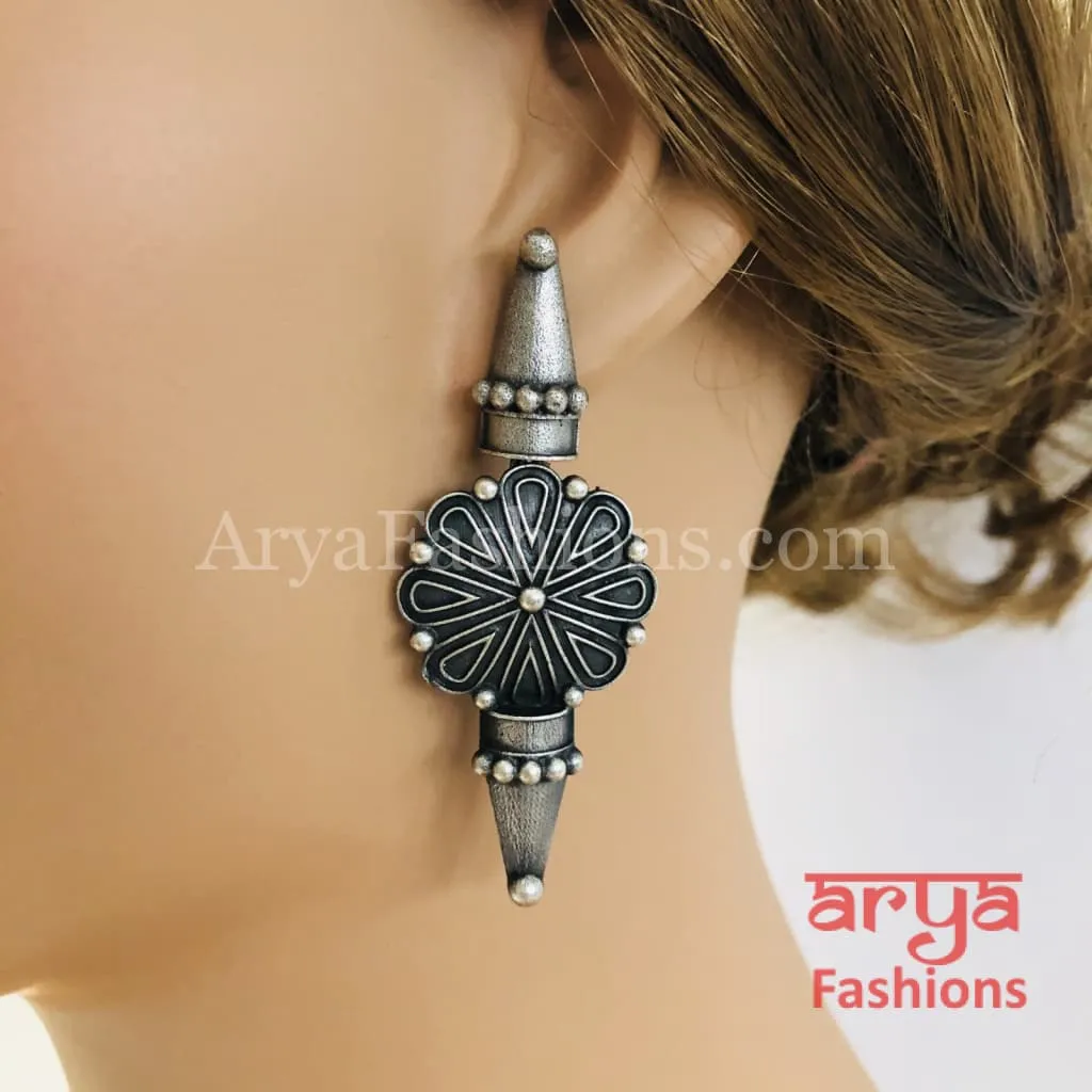 Silver Oxidized Earrings, Indian Trendy Earrings