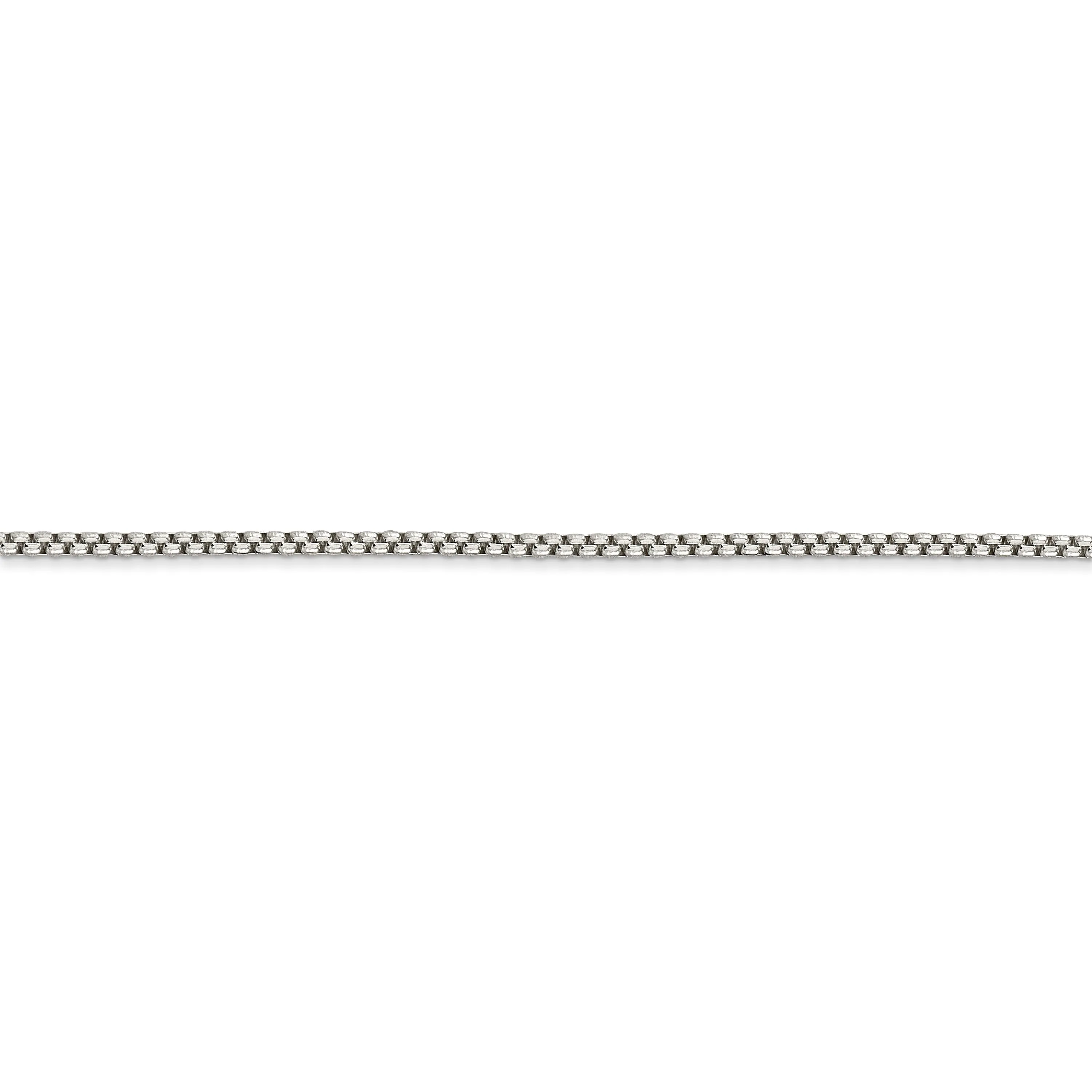 Silver Polished 1.50-mm Half Round Box Chain