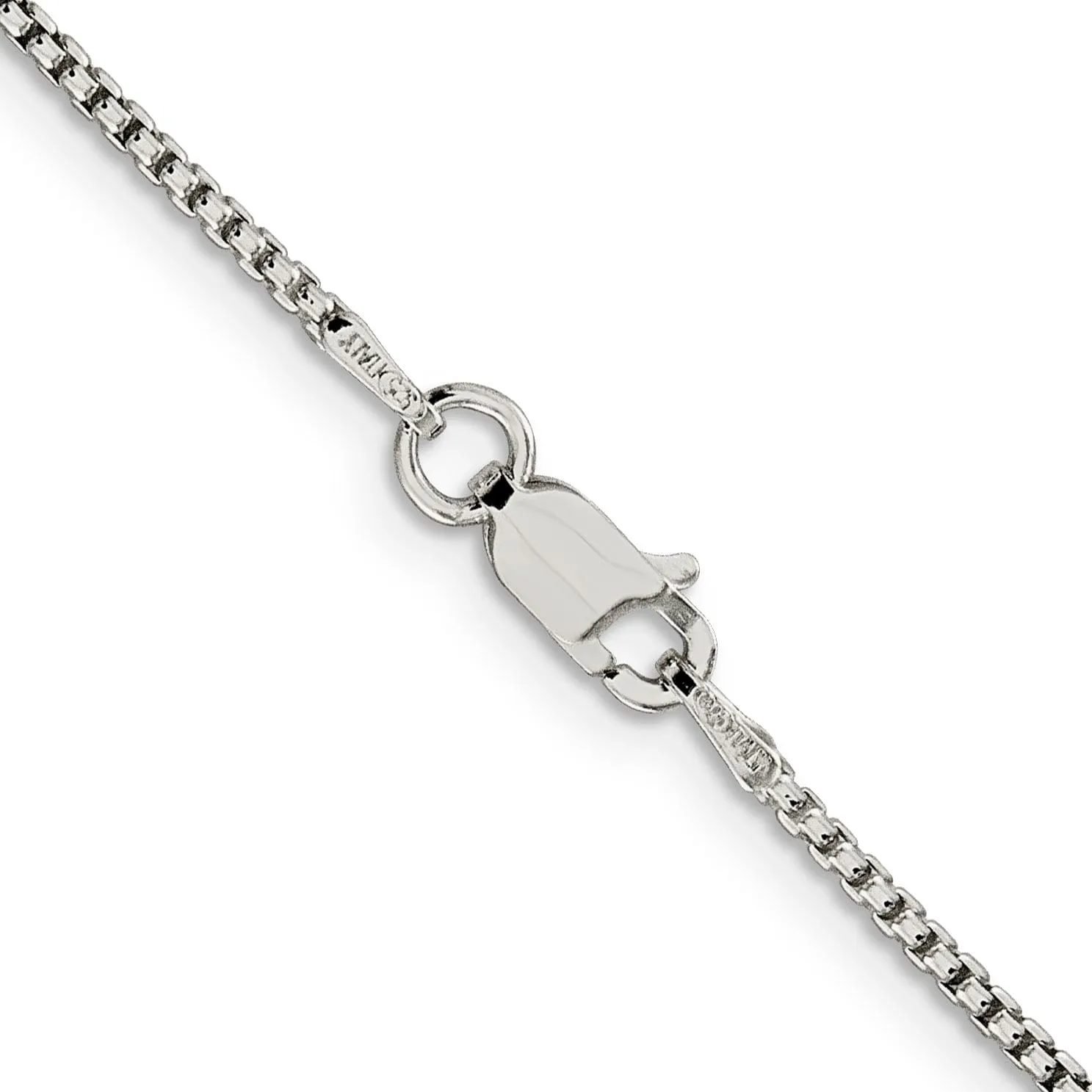 Silver Polished 1.50-mm Half Round Box Chain