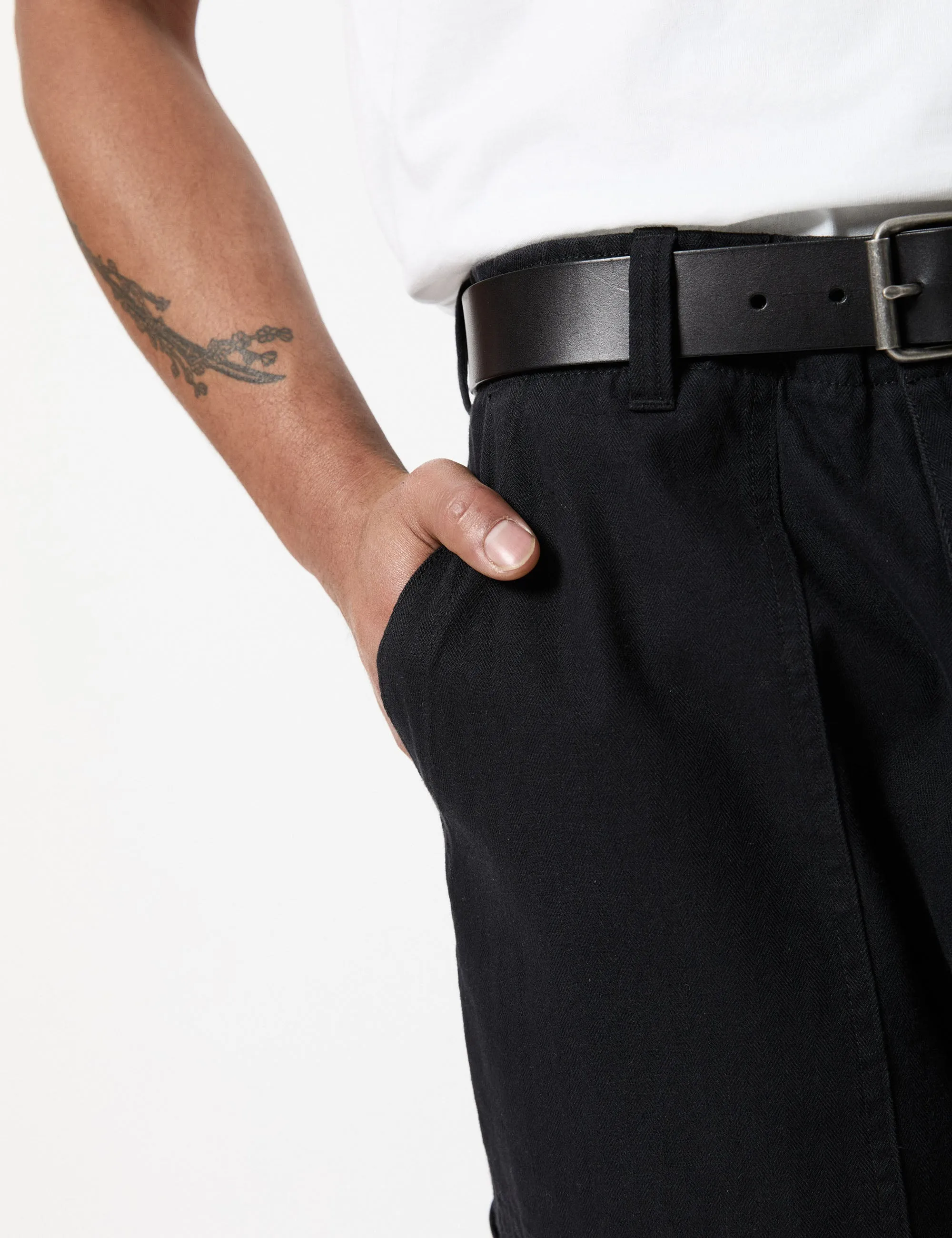 Simple Leather Belt - Black