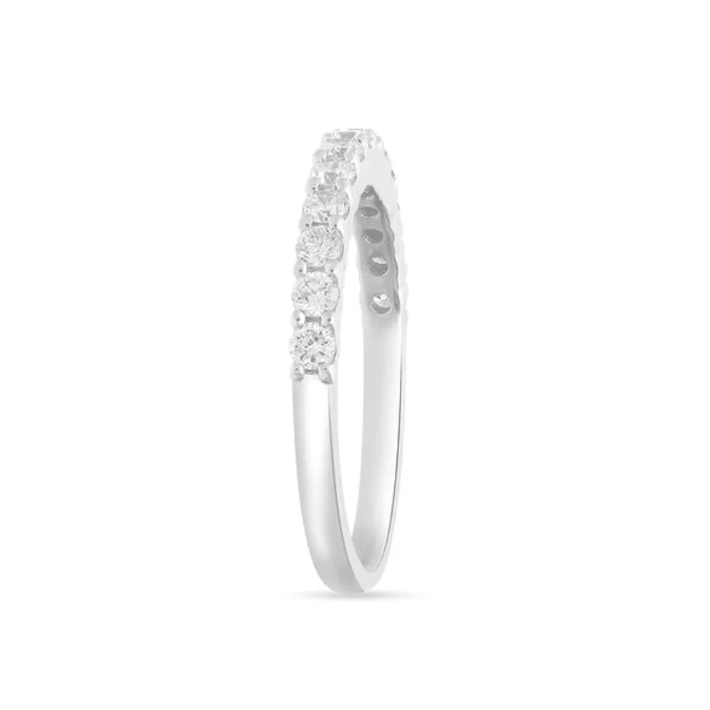 Single Row Dress Ring with 1/2ct of Laboratory Grown Diamonds in Sterling Silver and Platinum