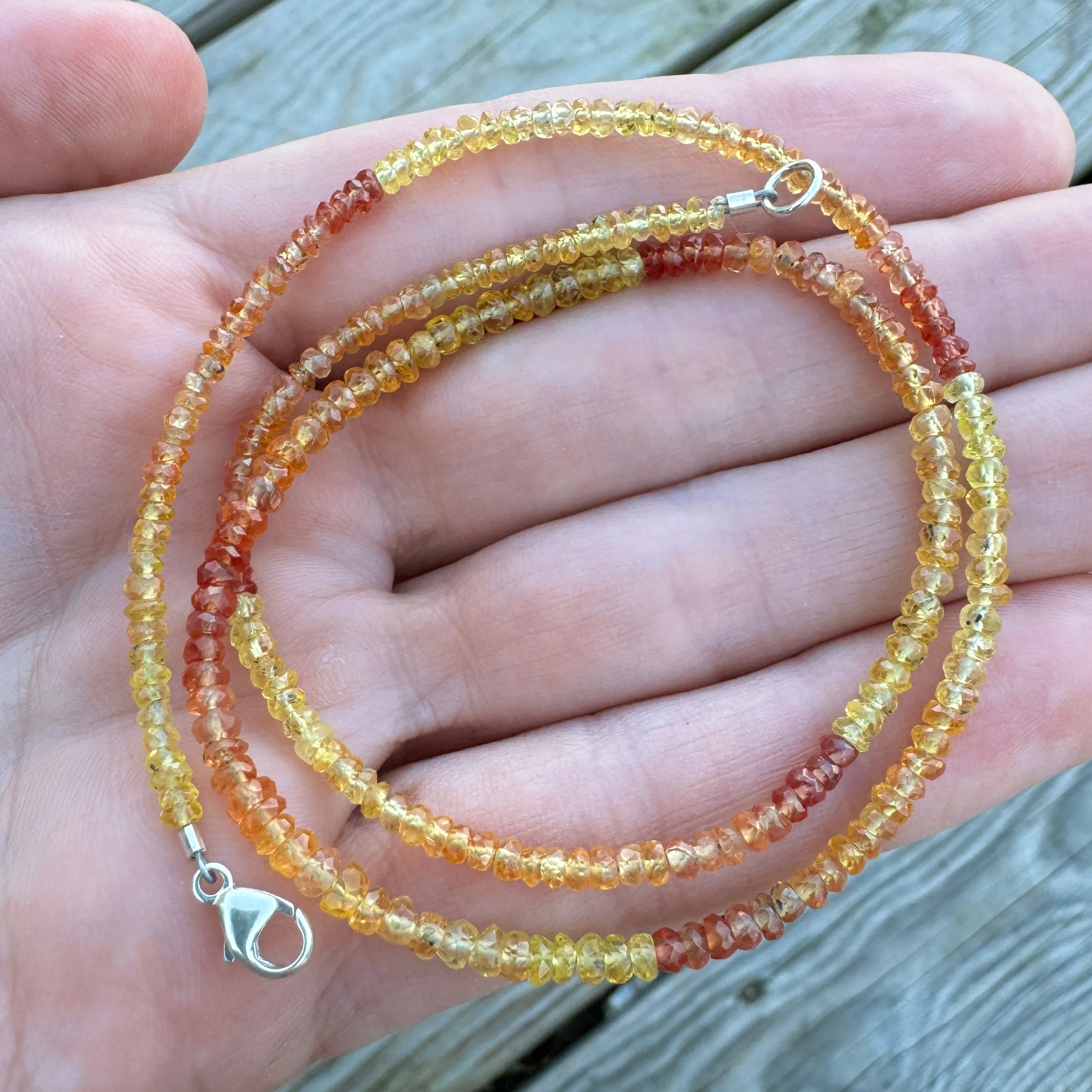 Small Ombré Fire Sapphire Strand