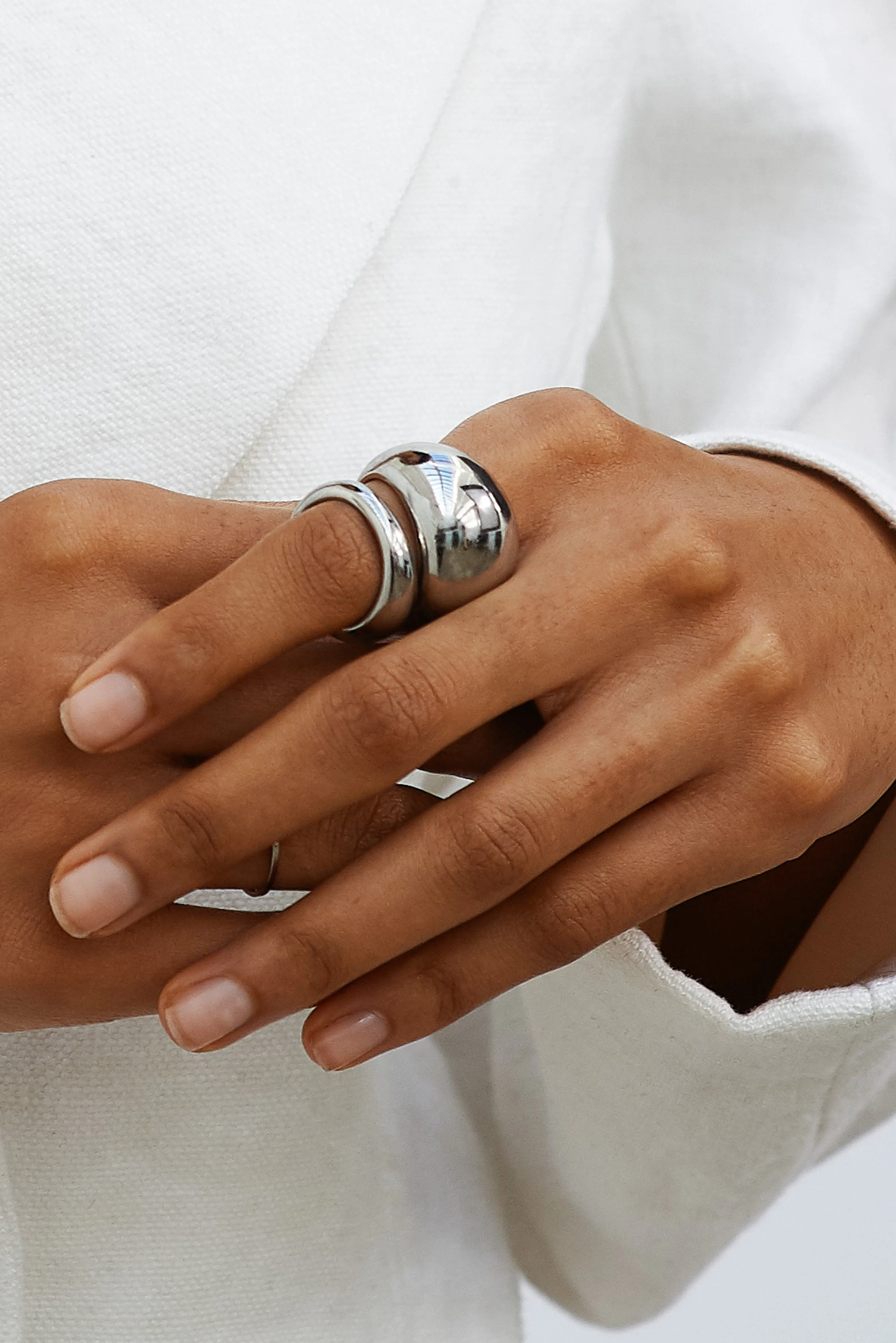 Small Silver Orb Ring