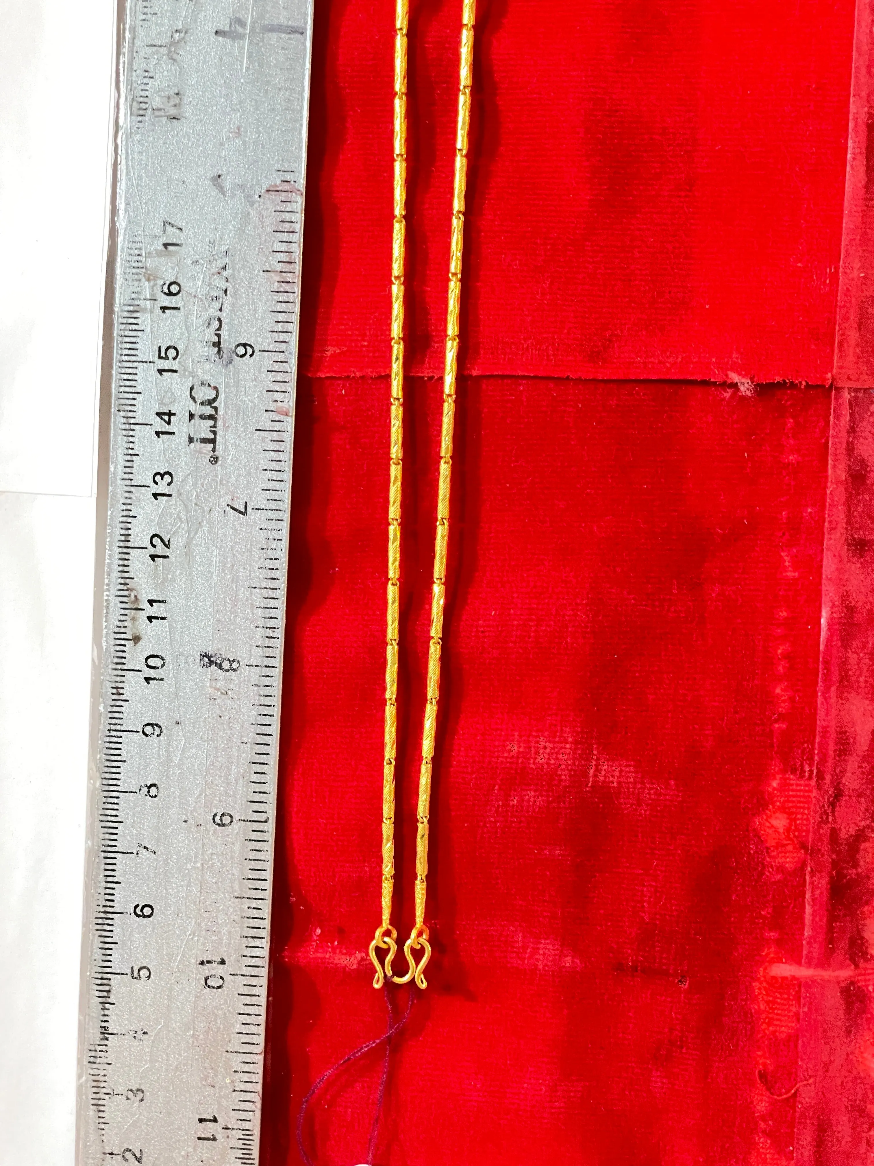 SOLD OUT Item no. SP1033 Bangkok Solid Gold 20” long New Necklace & 8g.