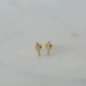 SOPHIE Store Sparkle Bar Studs - Gold