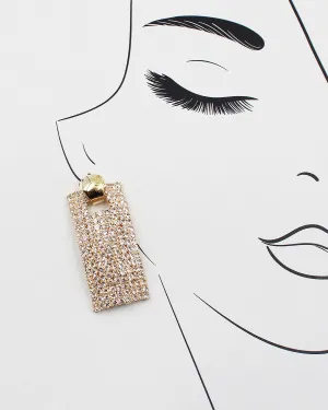 Sparkling Rectangle Rhinestone Earrings