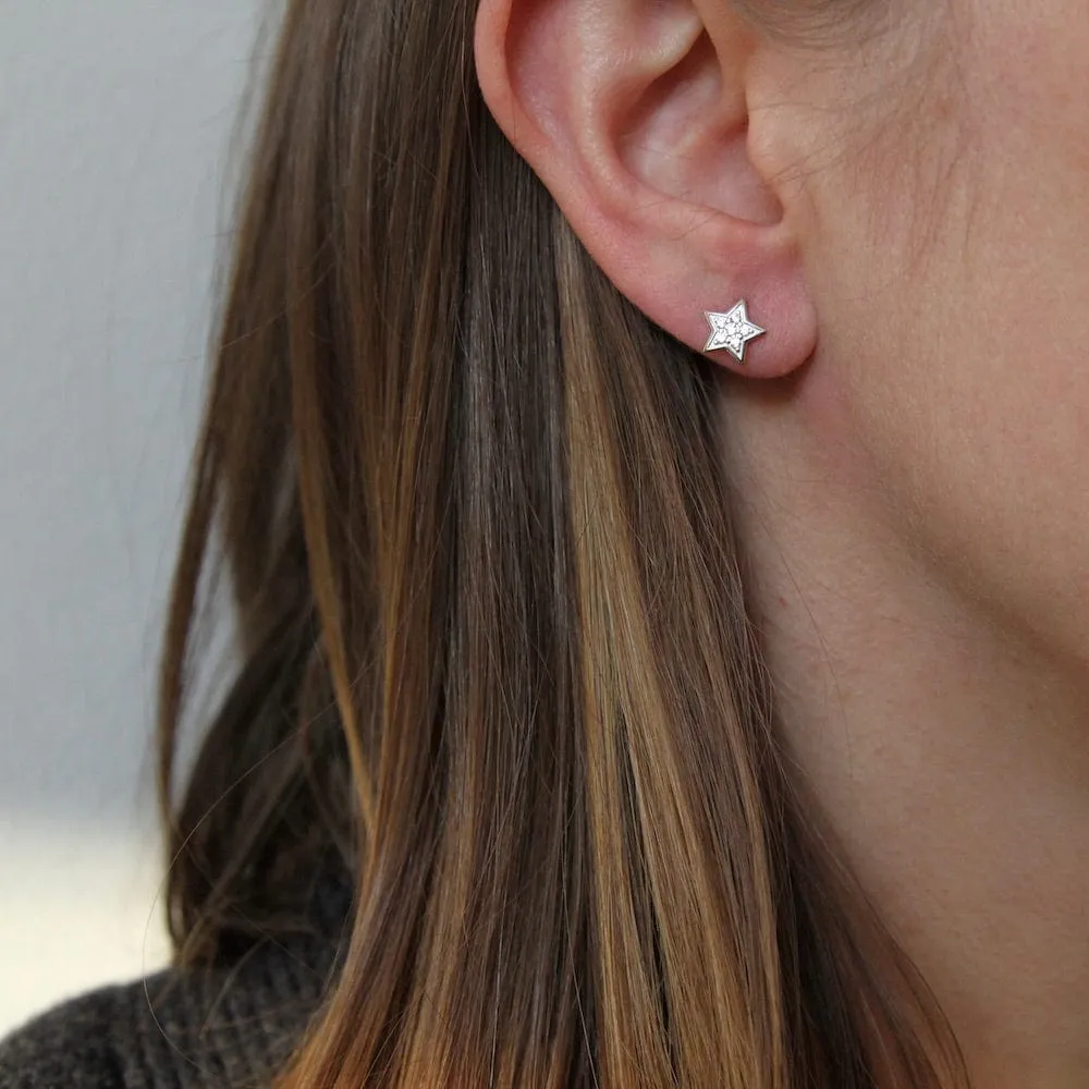 Starry Eyed Studs in Sterling Silver