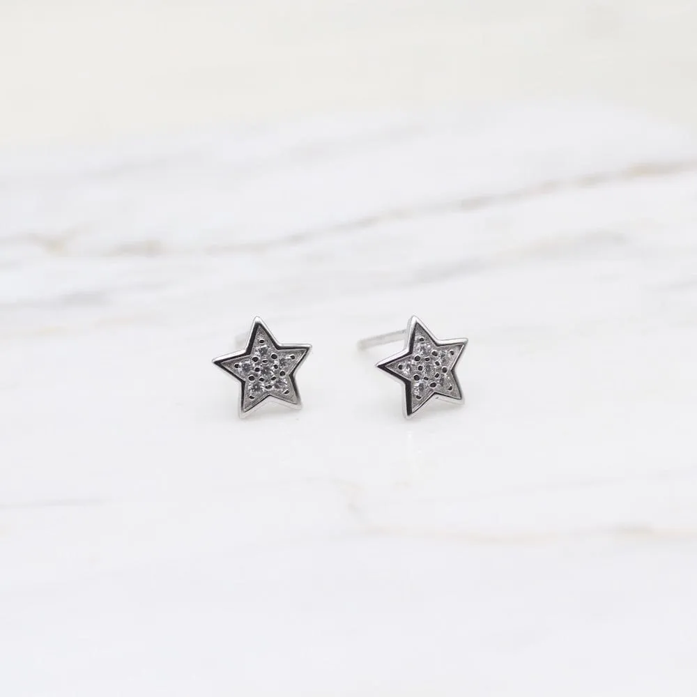 Starry Eyed Studs in Sterling Silver