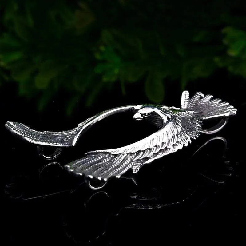 Steel soldier phoenix with huge wing pendant necklace punk biker chain stainless steel material men jewelry