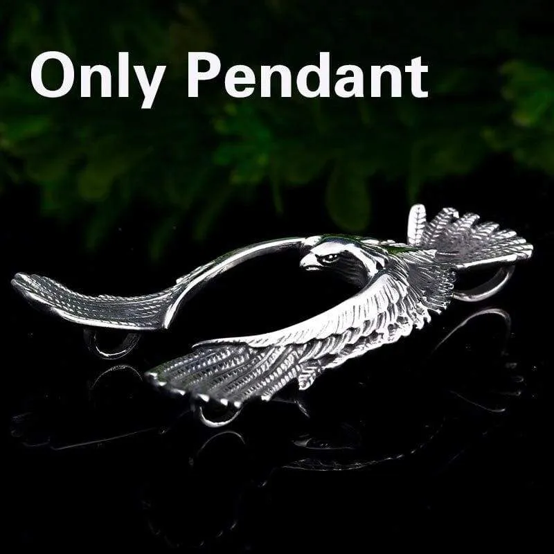 Steel soldier phoenix with huge wing pendant necklace punk biker chain stainless steel material men jewelry