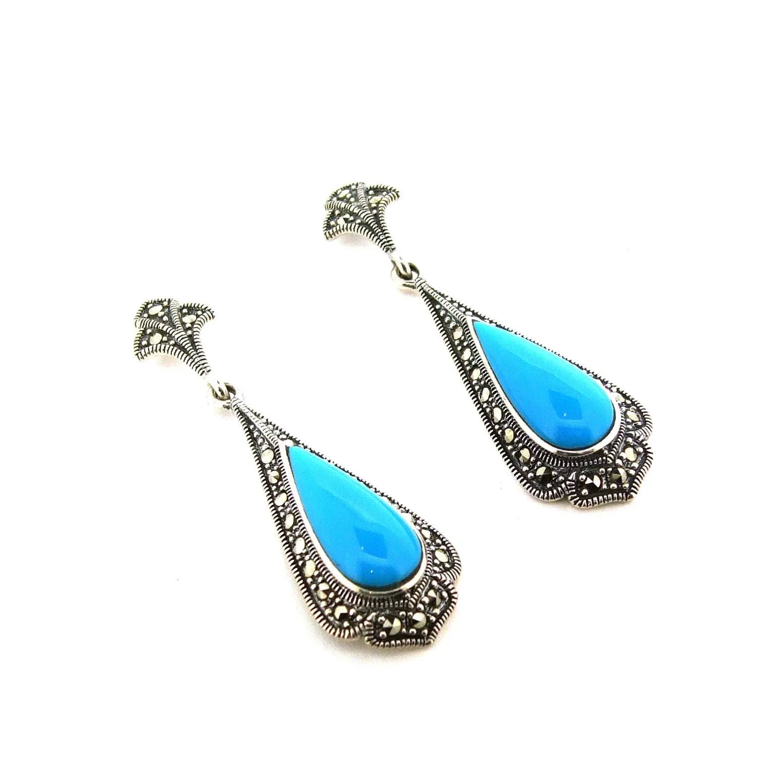 Tear Drop Turquoise Blue Earrings