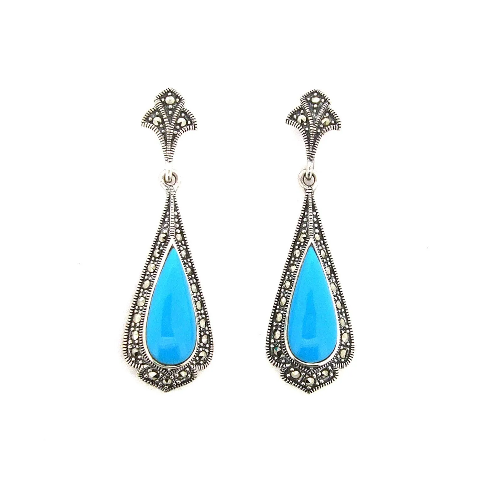 Tear Drop Turquoise Blue Earrings