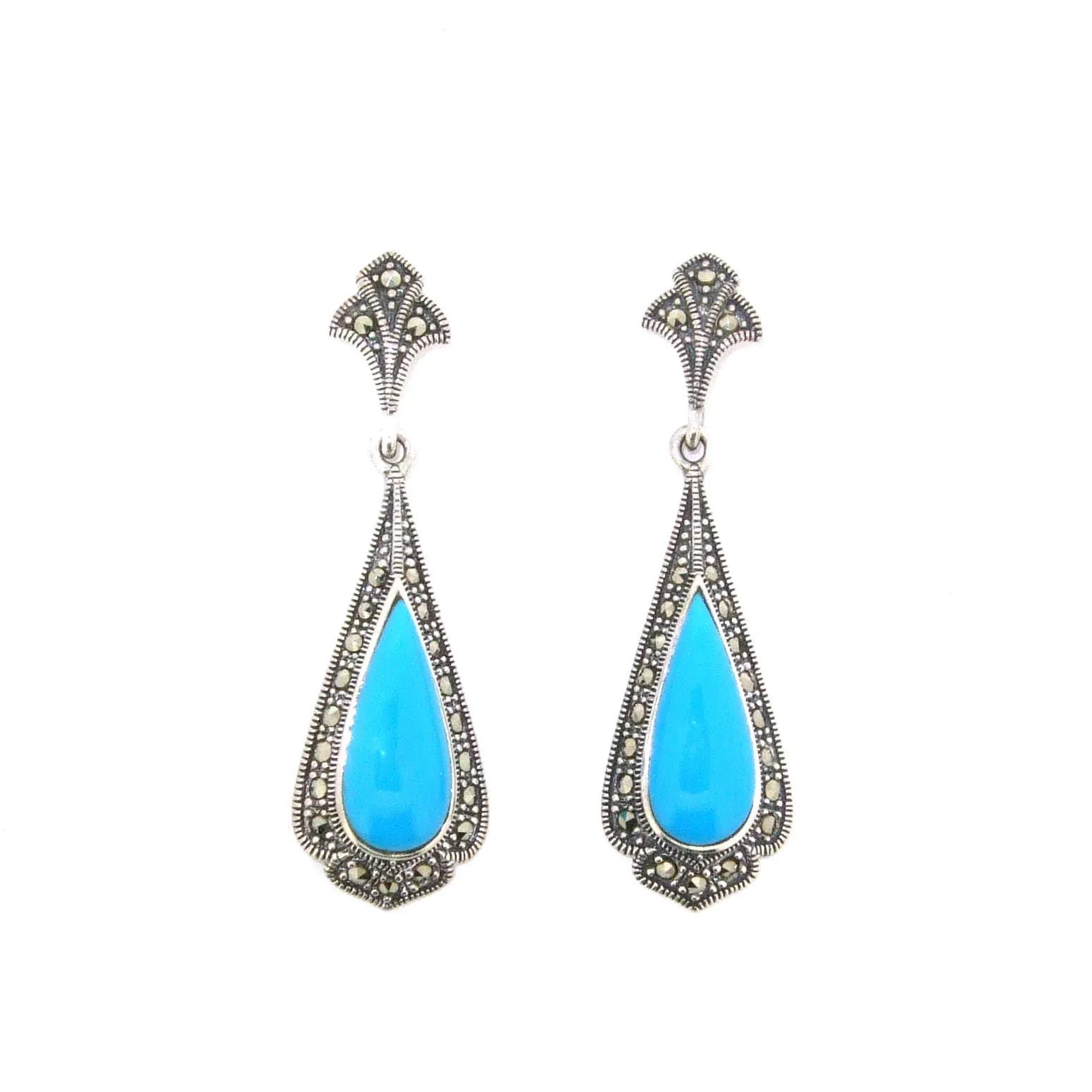 Tear Drop Turquoise Blue Earrings