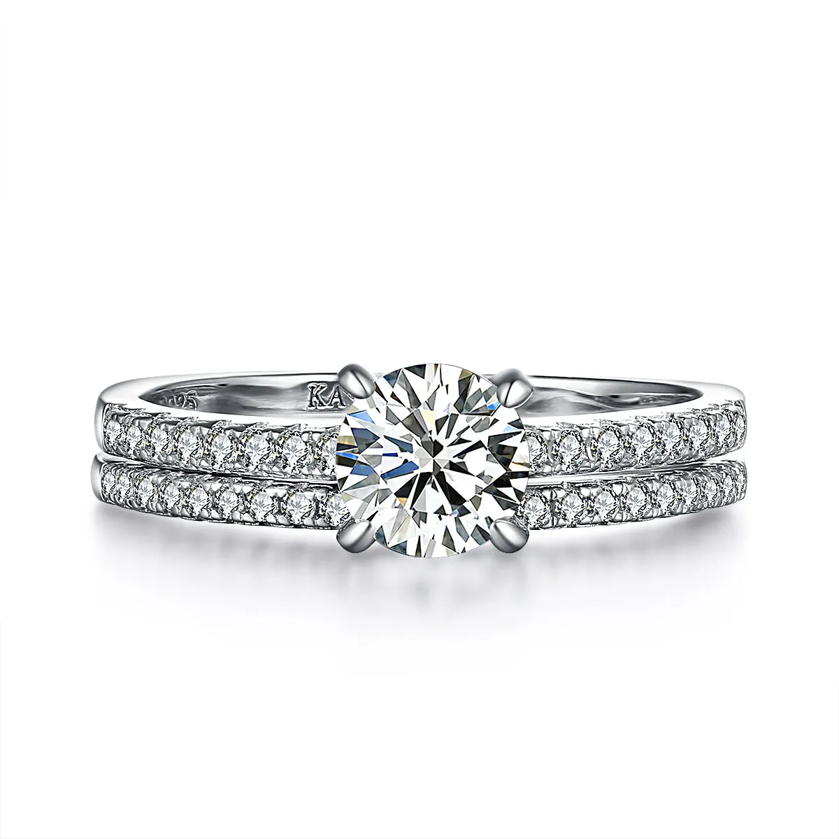 The One Classic Round Ring Set in Sterling Silver