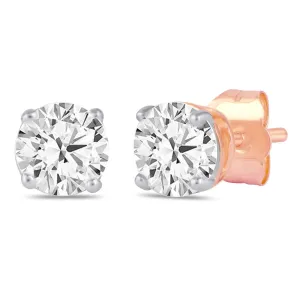 Tia 1/2ct Diamond Stud Earrings in 9ct Rose Gold