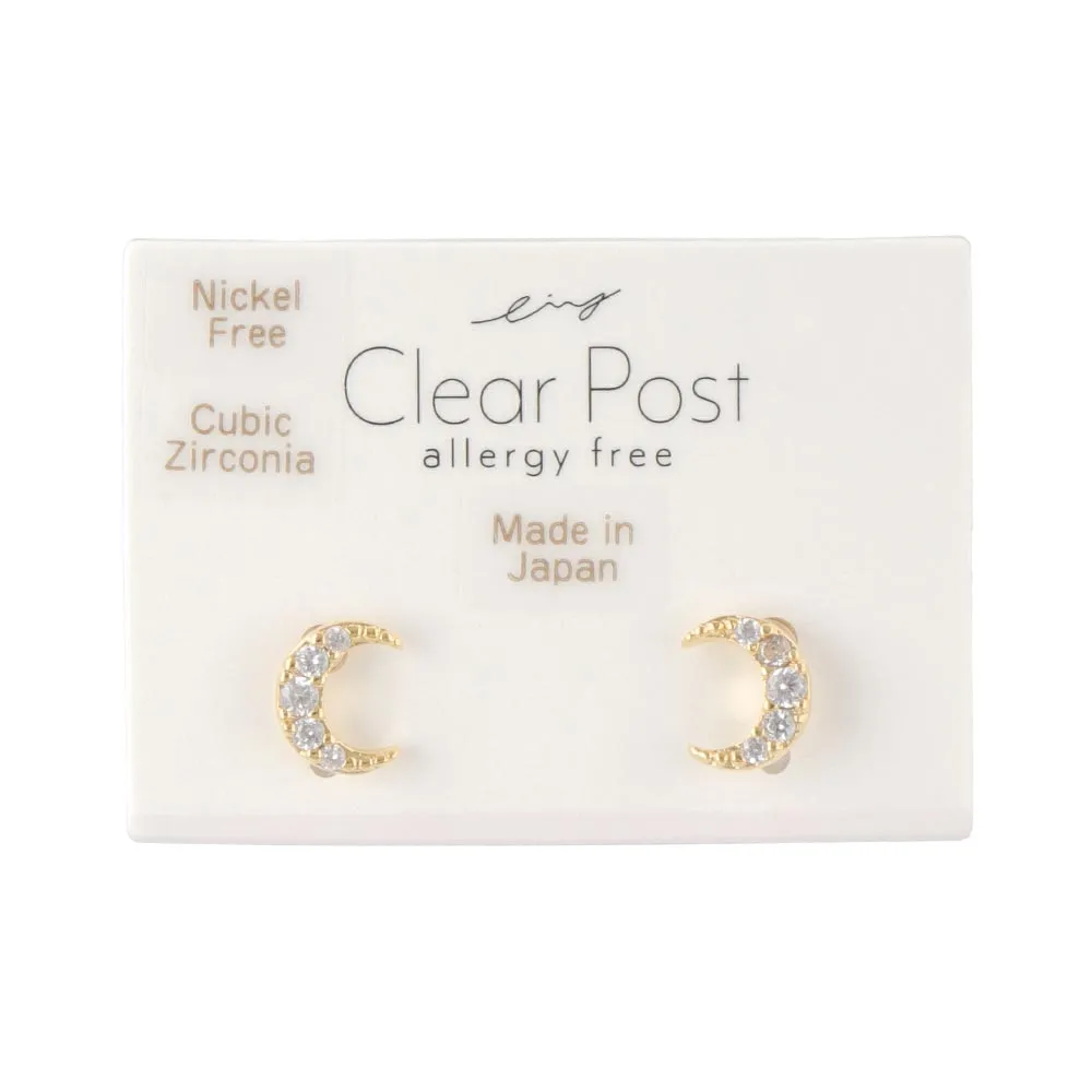 Tiny Crescent Moon Plastic Studs