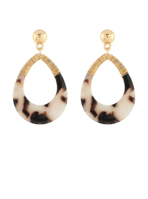 Tortoise Teardrop Earrings